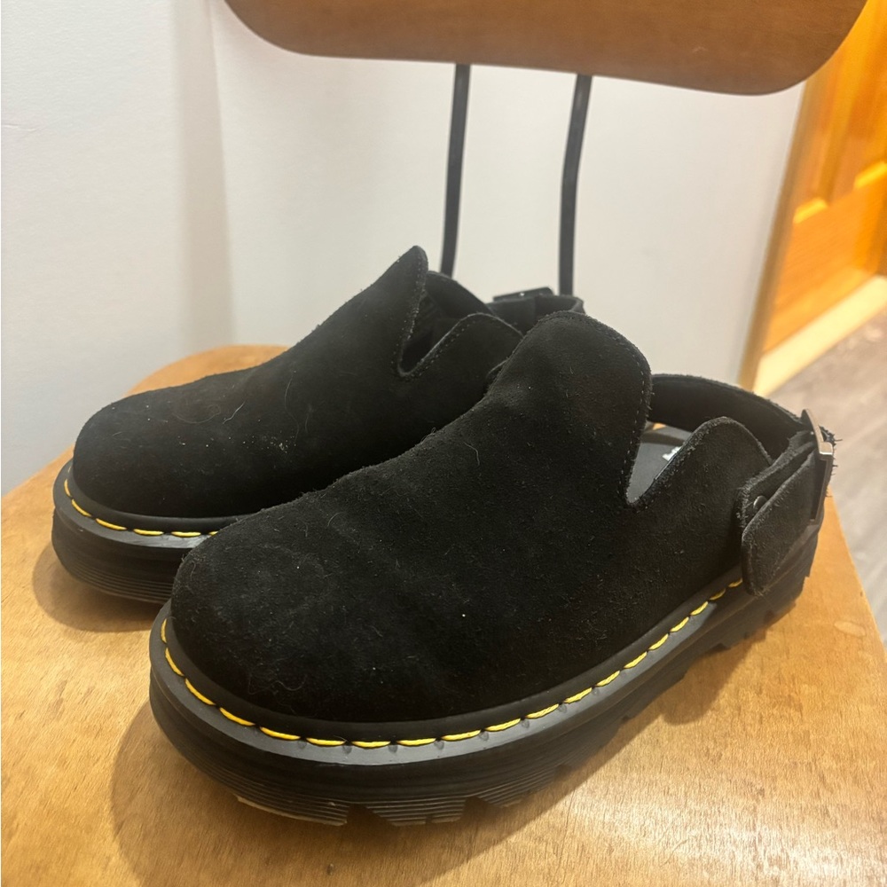 Black Suede Slip-On Shoes